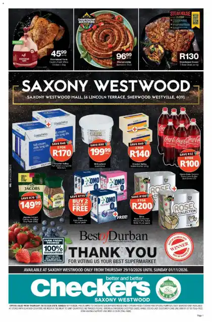 Checkers Catalogue South Africa - valid Oct 29 - Nov 1, 2026